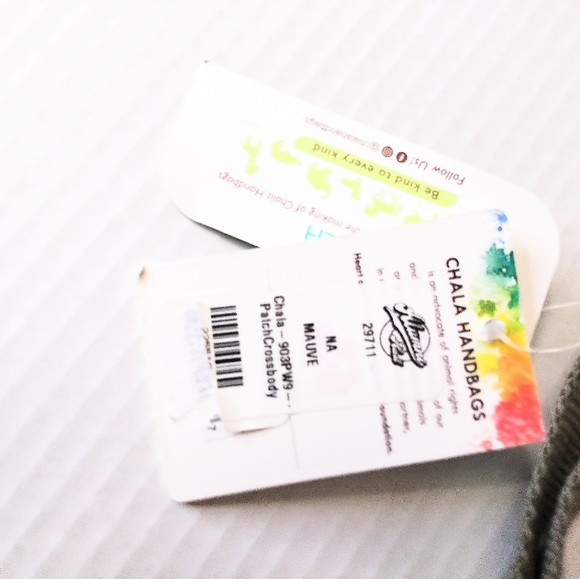 Chala Patch Women's Canvas Crossbody Messenger Bag With Cute Dog Keychain Mauve - Picture 9 of 10